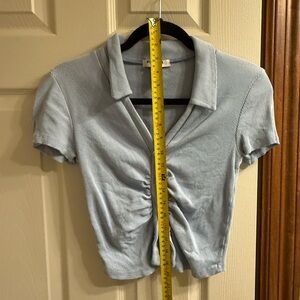 RSQ button down crop top